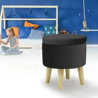 round velvet padded seat ottoman storage stool box pouf makeup chair durable footstool smal chair bench home furniture hwc