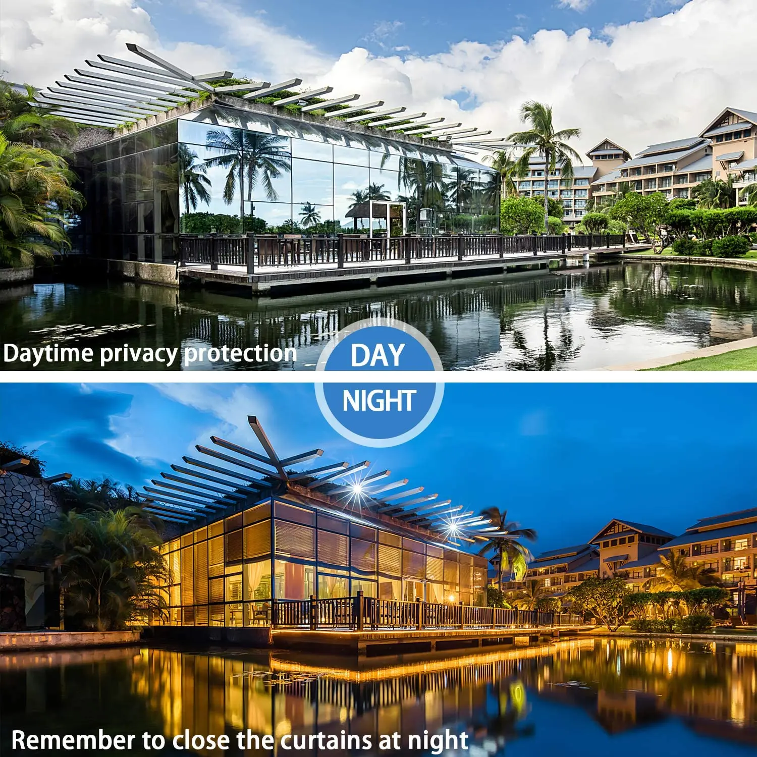 Односторонняя зеркальная оконная пленка YaJing витражная Солнцезащитная