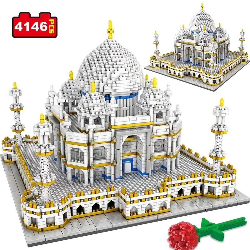 

4146Pcs Toys for Kids Creator Mini Blocks World Famous Architecture Taj Mahal 3D Model Building Educational Diamond Bricks Gifts