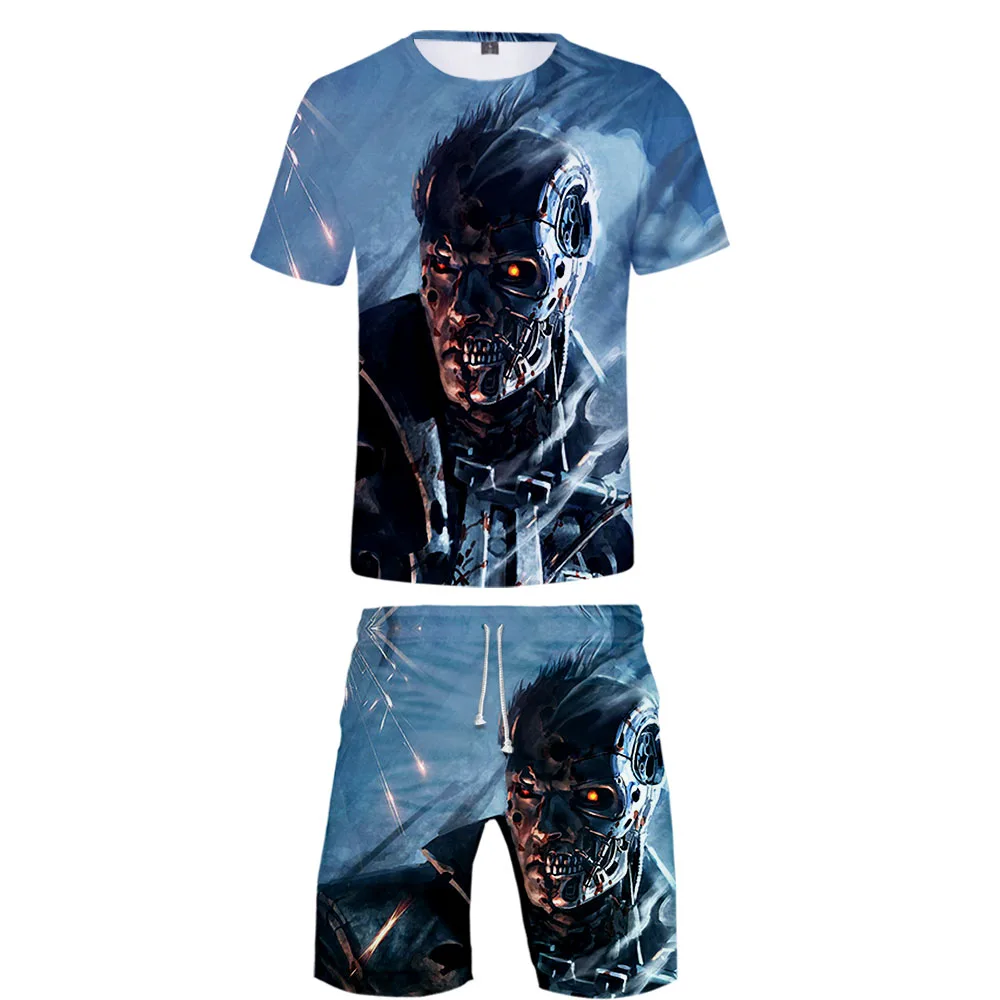 Женский/мужской комплект из двух предметов летний укороченный топ и шорты