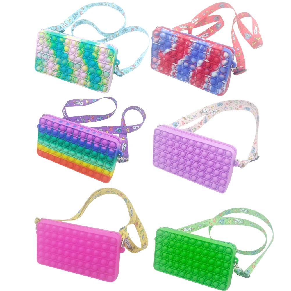 L&aacute;piz de color arco&iacute;ris de silicona para ni&ntilde;os y adultos, juguetes para aliviar el estr&eacute;s, juguetes antiestr&eacute;s-0