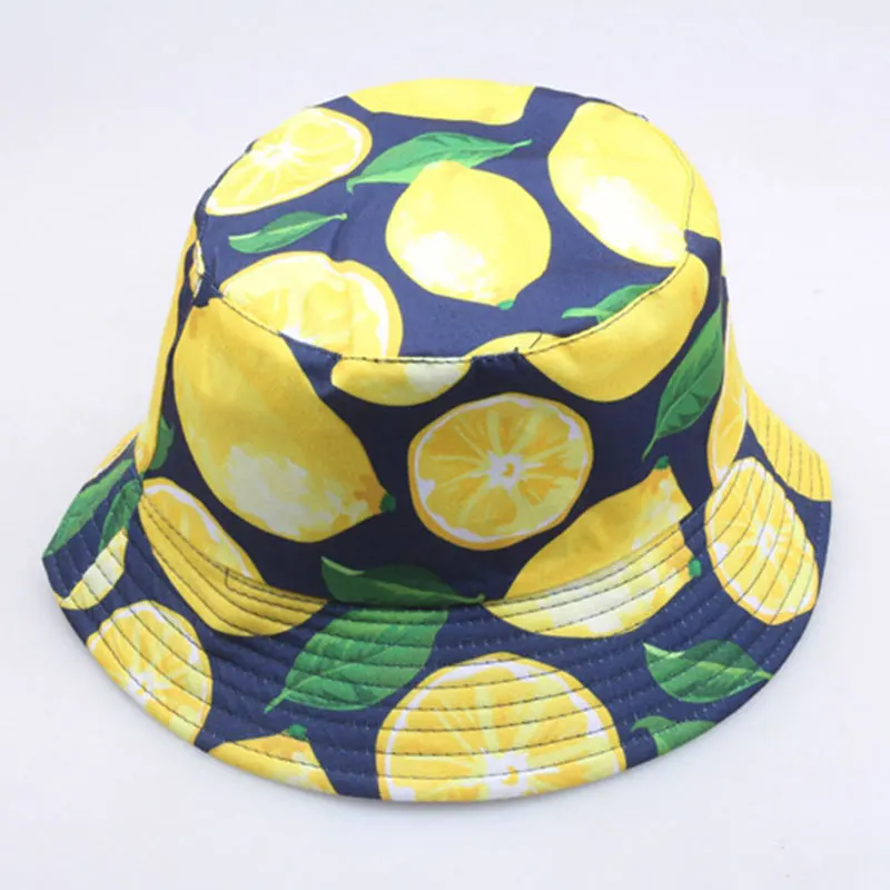 

Fruit Printed Fisherman Hats Summer Unisex Bucket Hat Outdoor Travel Sunscreen Cap Women Men Fashion Pineapple Banana Print Caps