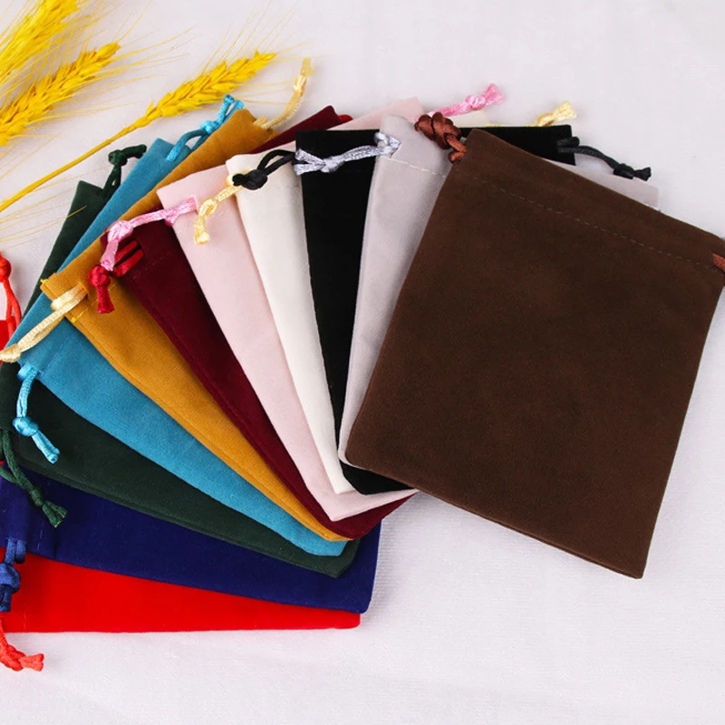 Модные фланелевые мешочки подарочная упаковка черная бархатная сумка для