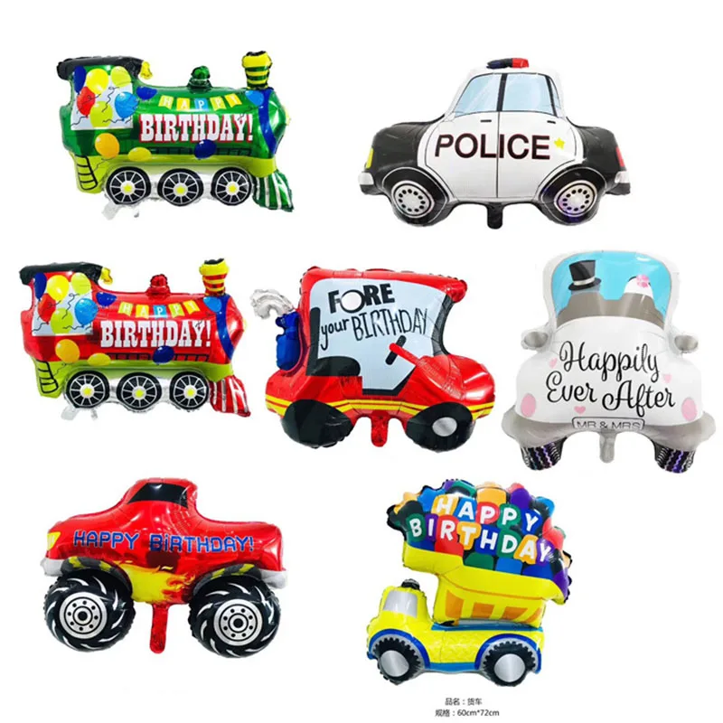 

Cartoon Car Foil Balloons Happy Birthday Car Ballon Children's Day Inflatable Toys Birthday party decorations kids Train Globos