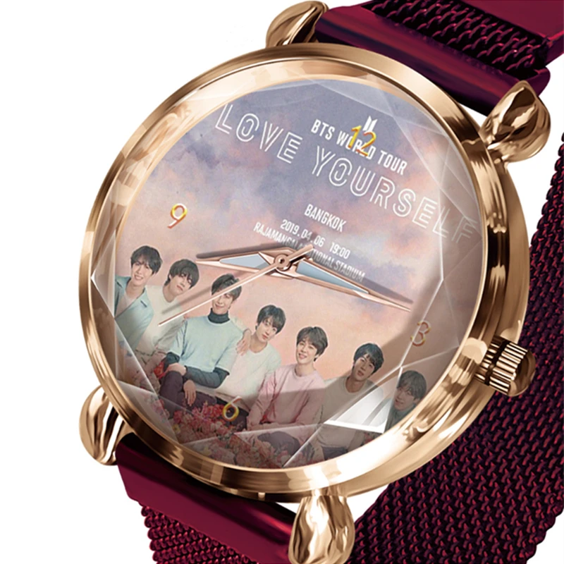 

Kpop Bangtan Boys Photo Casual Couple Watch 2021 JINMI JUNG KOOK JIN Fan Waterproof Quartz Watch Fashion Lovers Jewelry BTS-11