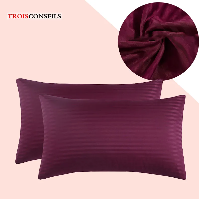 

Striped Bedding Pillowcase Queen/KING Silk Satin Pillow Case Smooth Home Pillow Case Covers 2 Pieces 51x66/51x76/51x102cm