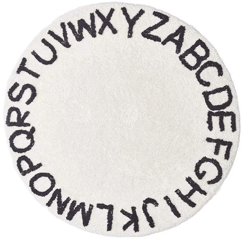 

2020 Nordic Style Children's Room Carpet Personality English Letter Round Carpet Anti Slip Decorative Mat