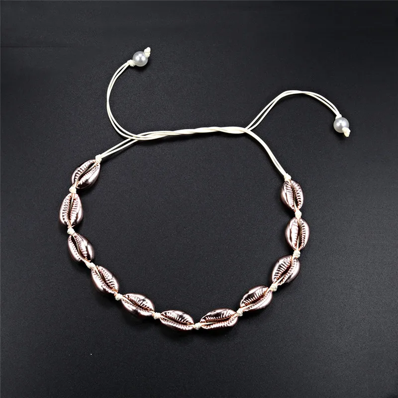 Женское модное ожерелье черный ремень натуральная ракушка колье воротник s Shell