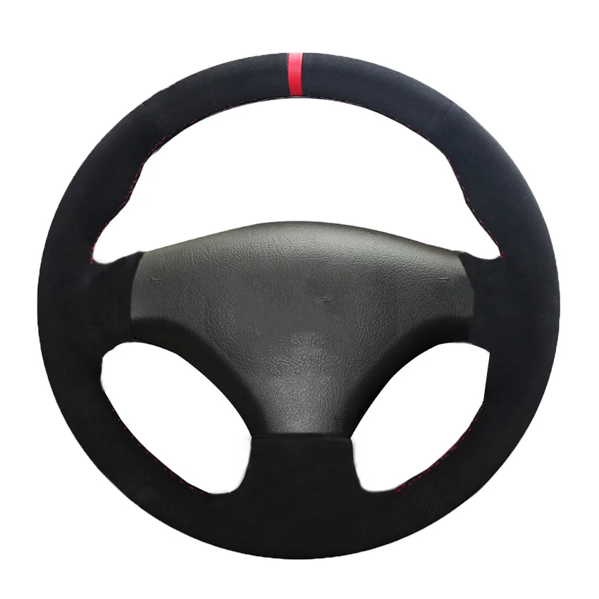KUNBABY кожа с замшевой чехол рулевого колеса автомобиля для peugeot 206 2007-2009 207 Citroen C2