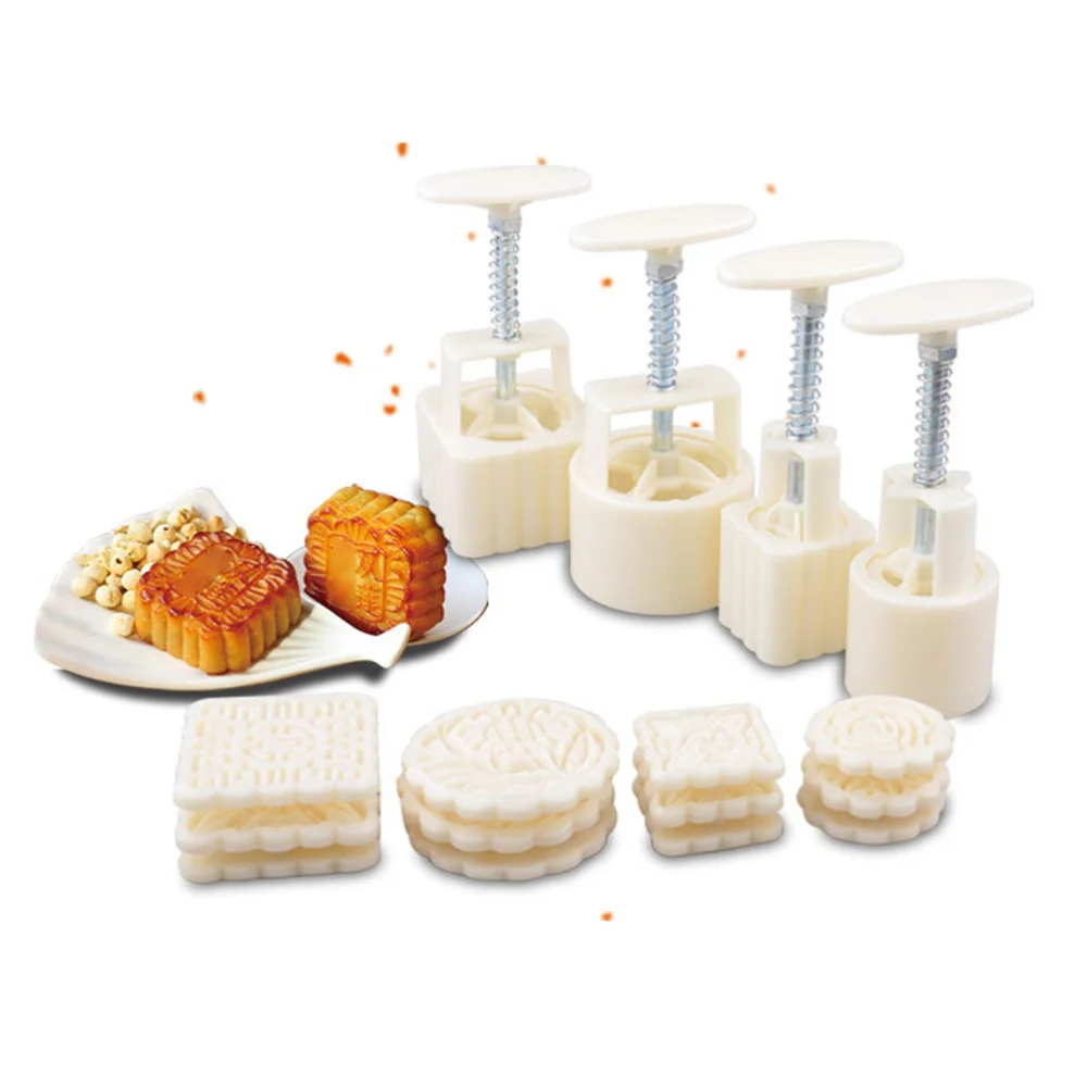 16 шт. 50 100 г круглая и квадратная форма для лунного торта пресс ручной Чистая Форма