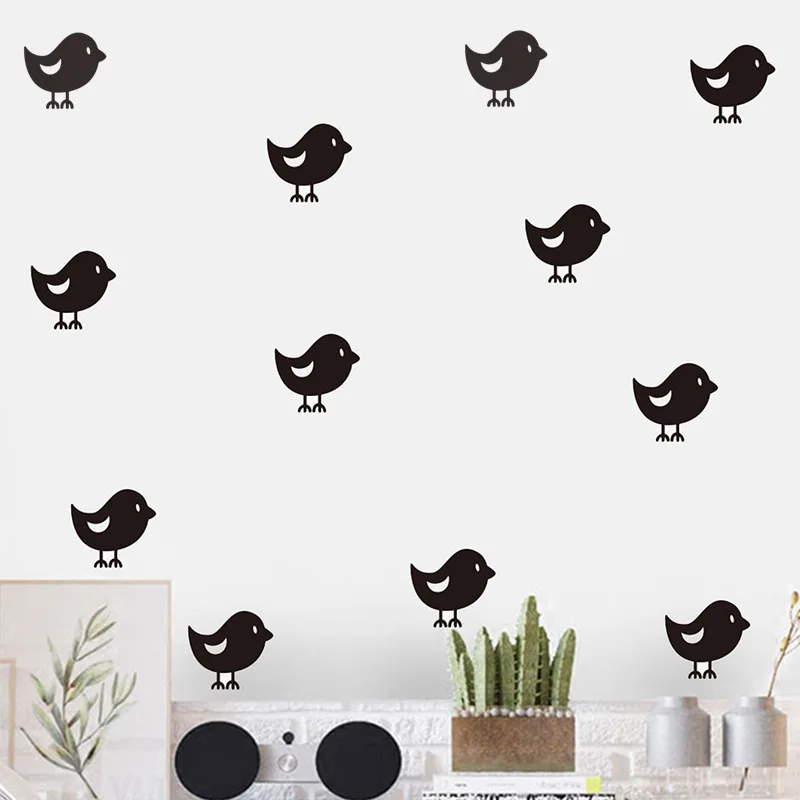 

Little Bird Wall Sticker Black Carved PVC Living Room Sofa TV Background Decoration Mural Decals Art Stickers Wallpaper