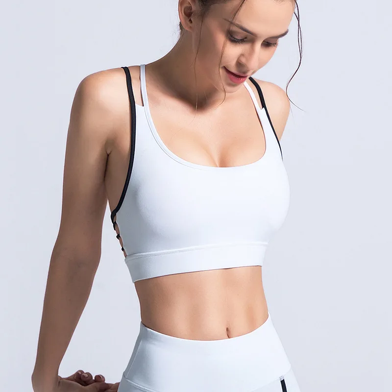Спортивные бюстгальтеры для йоги на бретельках женские удлиненные Бюстгальтеры