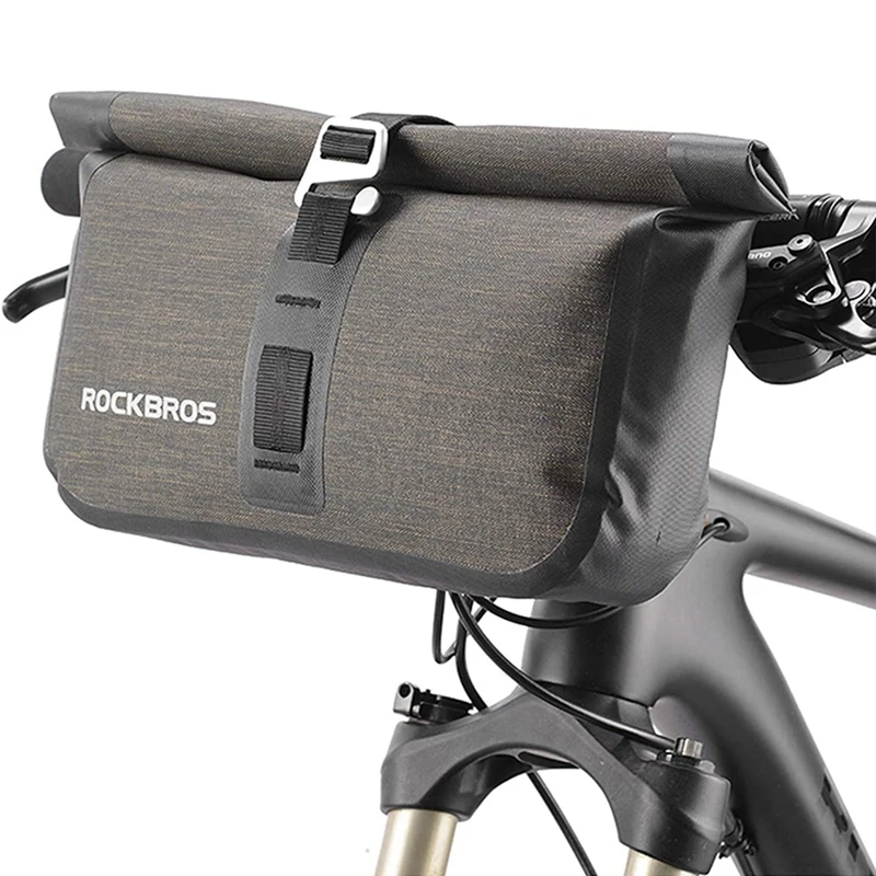 

ROCKBROS Bike Handlebar Bag Waterproof Bicycle Front Handlebar Bike Bag 6L Bikepacking Bag for Mountain Road Bicycles