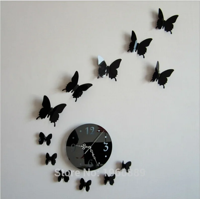 Набор наклеек с бабочками 12 шт. размер в ассортименте|sticker custom|sticker black and whitesticker film