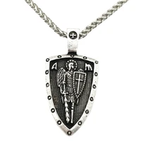 archangel st michael protect us shield medal slavic pendant necklace amulet russian jewelry mens womens accessories