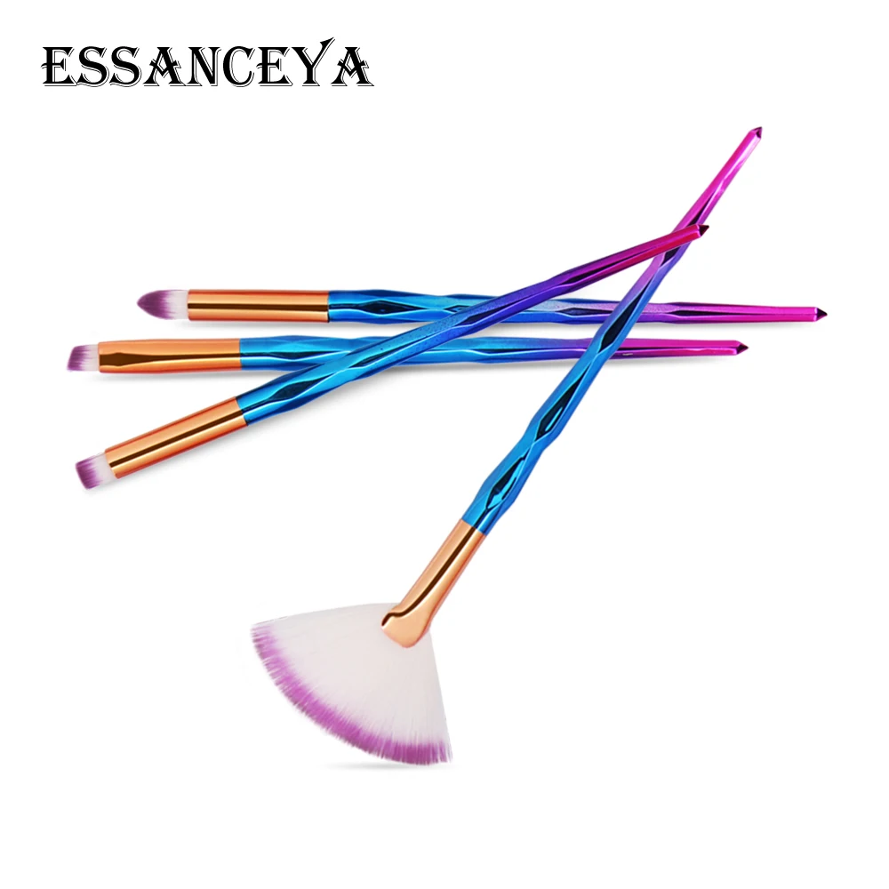 4C ESSANCEYA, 1 шт., рыбные алмазные кисти для макияжа, набор, основа для растушевки, сила теней, контур, консилер, румяна, косметика, красота, макияж - Handle Color: 4C