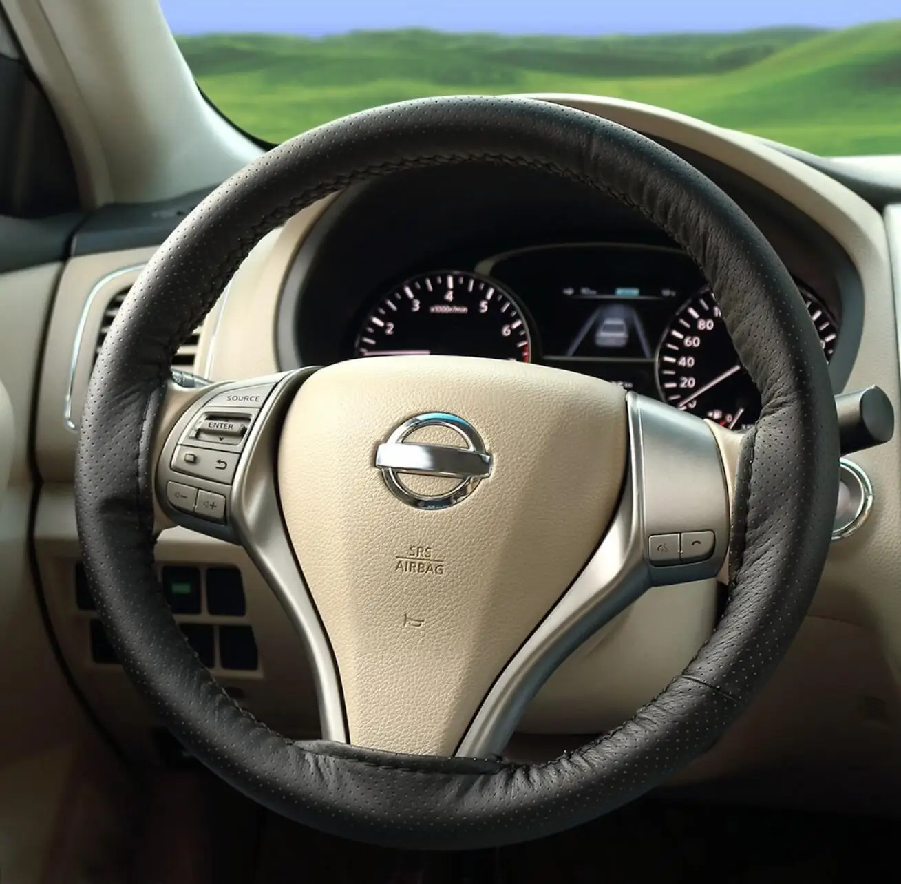 Топ из натуральной кожи чехол на руль дышащий дизайн/Авто оплетка подходит для