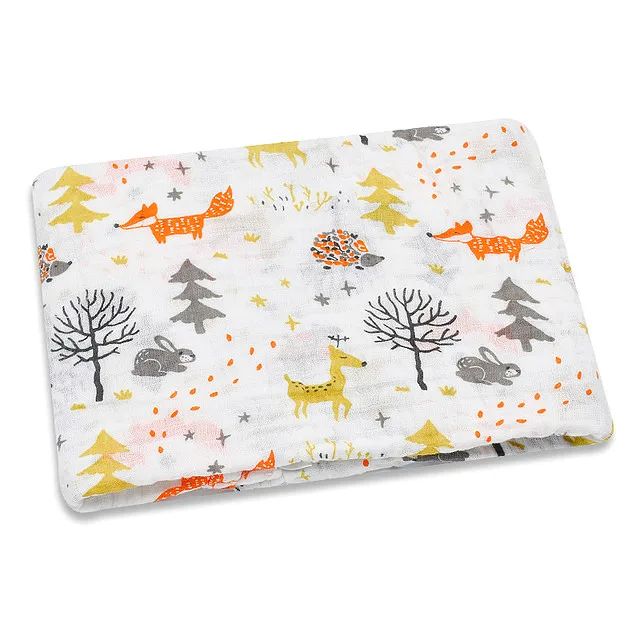 FoxDeer Муслин, хлопок, детские пеленки, мягкие одеяла для новорожденных, для ванной, марля, Детская накидка, спальный мешок, чехол для коляски, игровой коврик - Цвет: FoxDeer