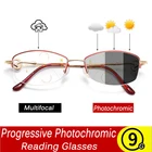 Фотохромные многофокальные очки для чтения с умным увеличением женские очки с защитой от сисветильник при прогрессивной дальнозоркости полуочки с диоптриями
