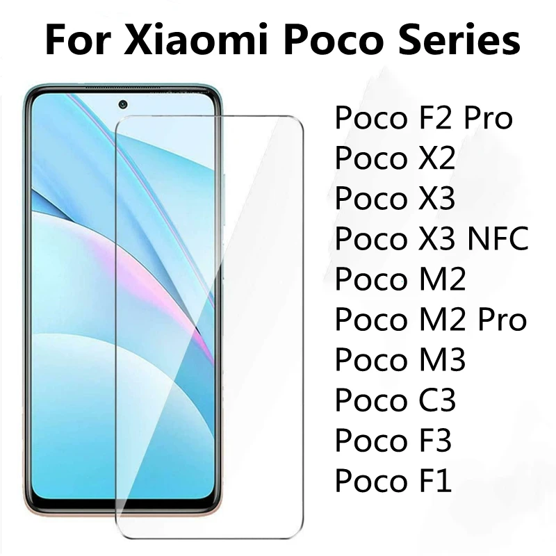 

3 шт. закаленное стекло для Poco X3 Pro F3 M3 Для Xiaomi Poco X3 NFC M3 Poco F3 Pocophone F1 F2 Pro стекло M2 X2 C3 защита для экрана