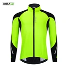 Мужские зимние велосипедные куртки WOSAWE, термальная велосипедная куртка для бега, ветрозащитная дышащая Светоотражающая ветровка из мягкого материала
