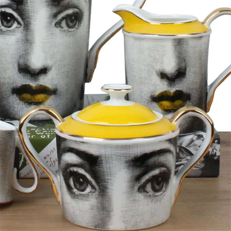 Итальянская чашка кофейная из костяного фарфора кофейный молочный кувшин ретро