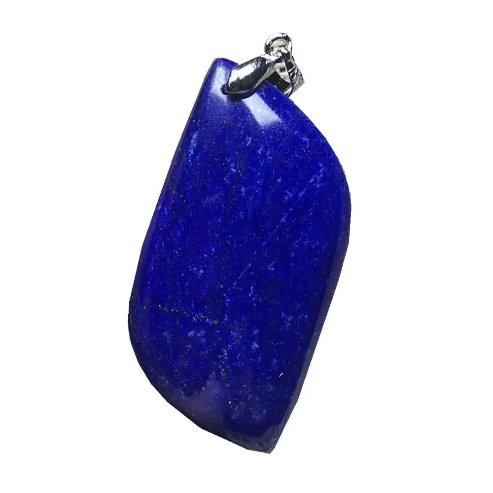 

Кулон из натурального Королевского синего лазурита, ювелирное изделие для женщин и мужчин, овальные бусины 46 х22х6 мм с золотым кристаллом, С...