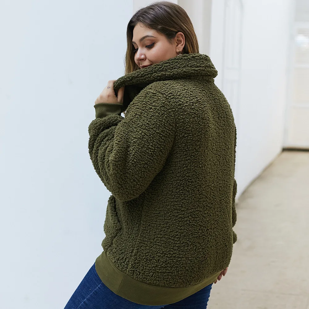 2020 осенне-зимний женский флисовый пуловер большой повседневный свободный