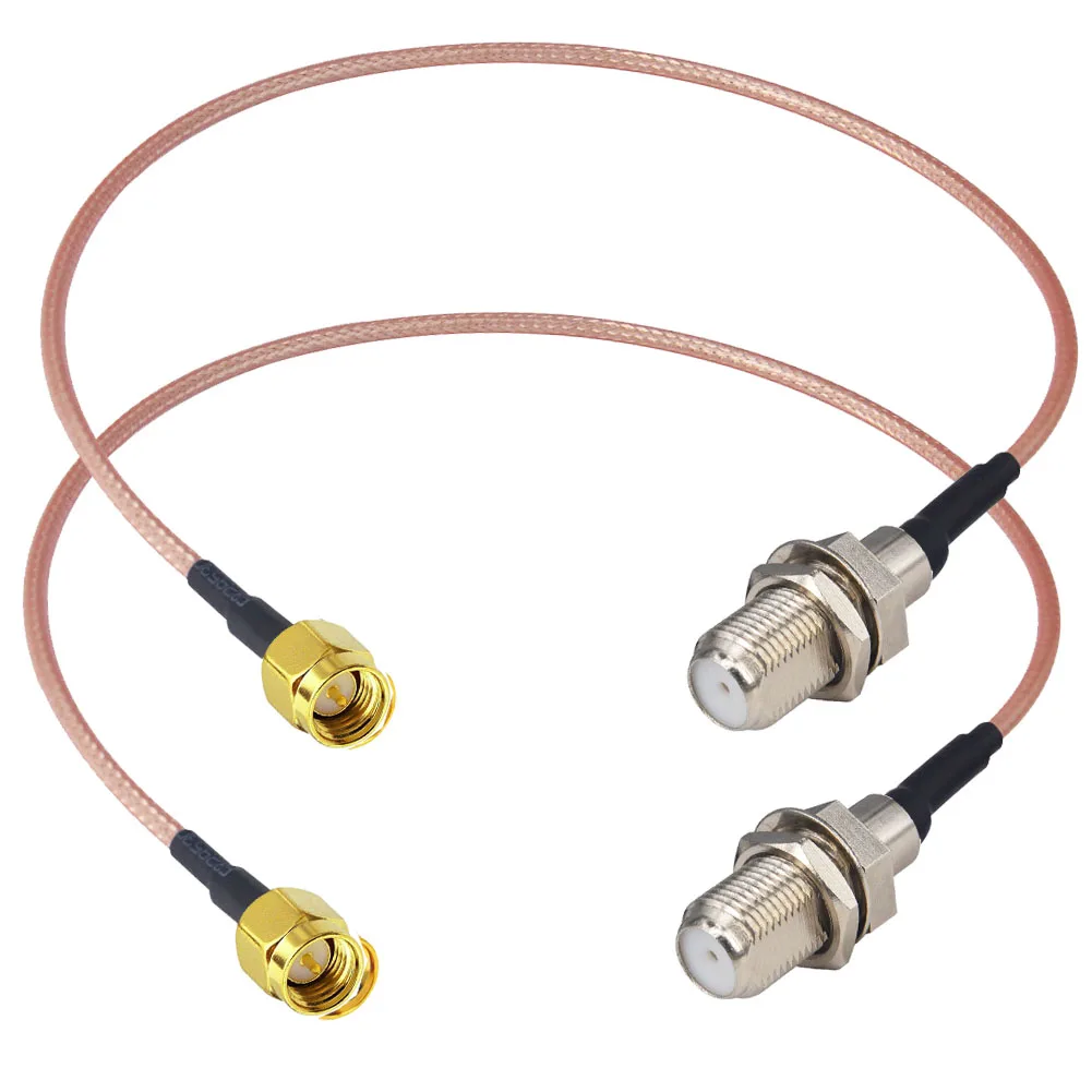 2 шт. SMA-F Удлинитель SMA штекер-F гнездо RG316 адаптер коаксиальный ОТРЕЗОК кабеля 15 см