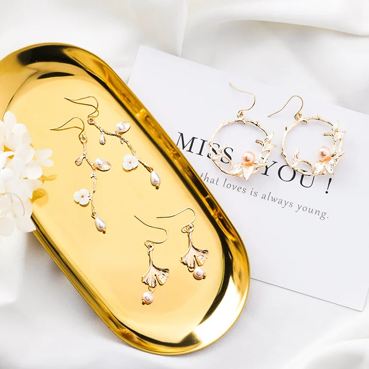 Женские серьги в стиле ретро элегантные висячие с круглыми листьями абрикоса и