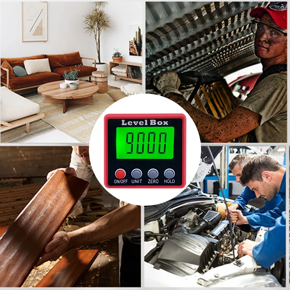 

Digital Inclinometer Mini Magnetic Level Box Gauge Angle Meter Finder Protractor Base Small Electronic Protractor Measuring Tool