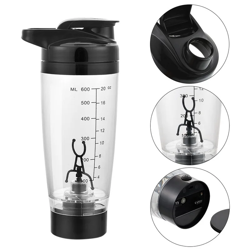 Горячая Sale600ml бутылка для воды портативная электрическая Автоматизация протеин автоматическое движение креативный Кофе Молоко умная бутылка для смешивания