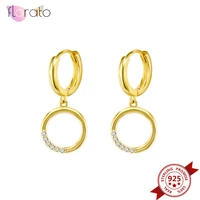 925 sterling silver ear buckle circle hoop earrings for women round geometric earrings crystal huggie hoop earrings jewelry