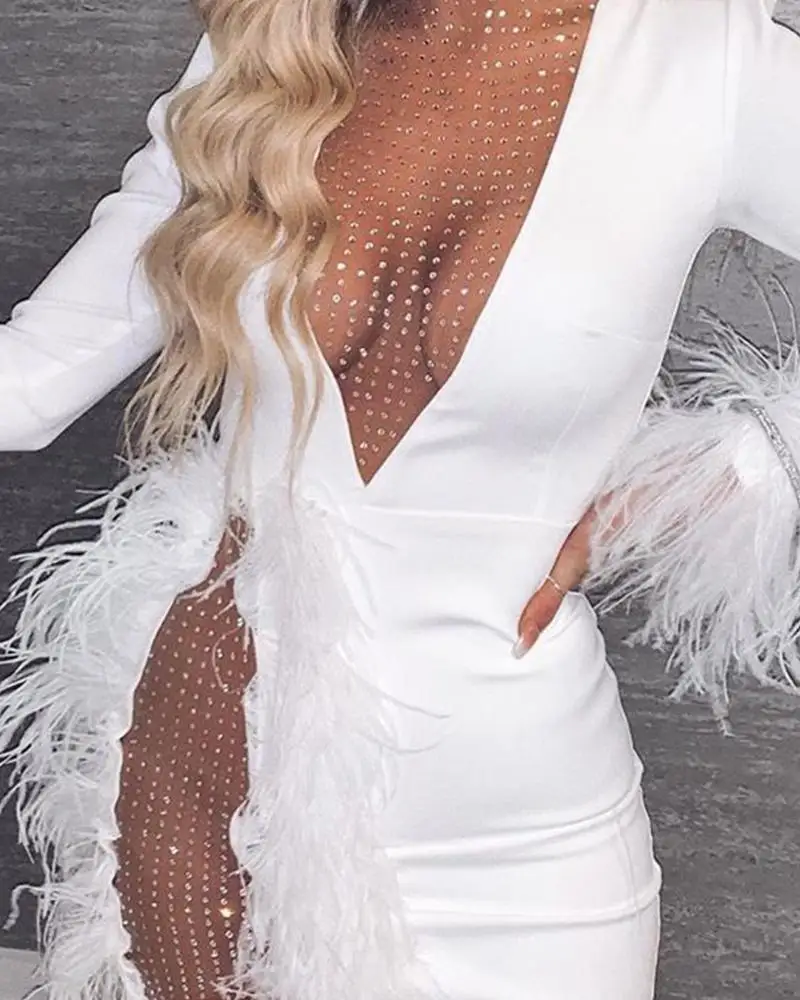 

Hollow Out Lack Bodycon Draped Dress