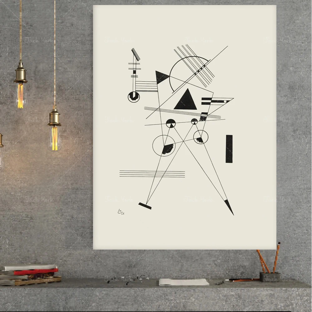 Плакат Wassily Kandinsky плакат художественной выставки черно-белый художественный