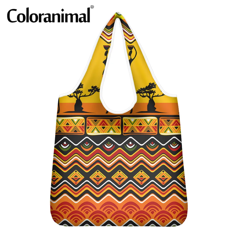 

Coloranimal Fashion African Tribal Pattern Women Large Shopper Bag Protable Tote Grocery Bag Ladies Eco Friendly Bolsa 2020 Hot