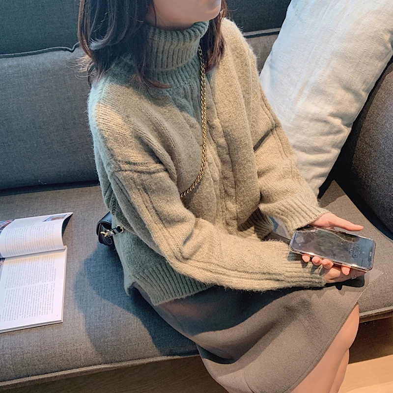 MISHOW женский толстый свитер однотонный Осень-зима женская теплая водолазка