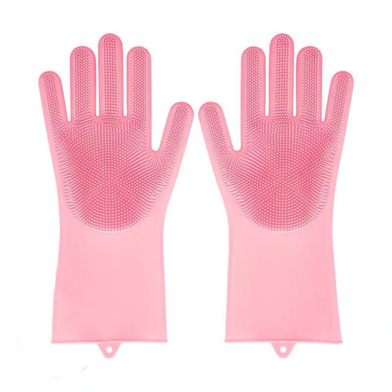 

2PCS Multifunction Silicone Cleaning Gloves Magic Silicone Dish Washing Gloves For Kitchen Household Silicone Dishwashing Gloves