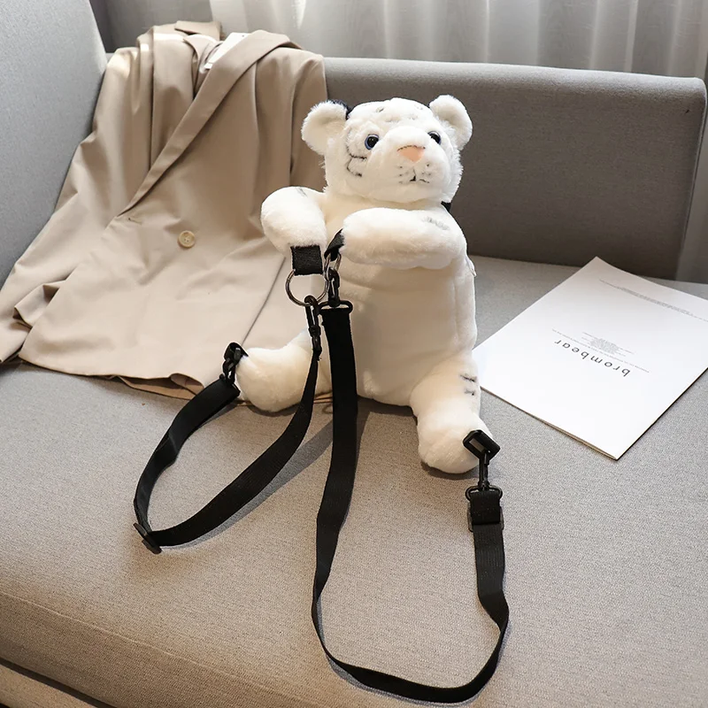 Candice guo! Милые плюшевые игрушки милые Мультяшные животные белый тигр мягкая сумка