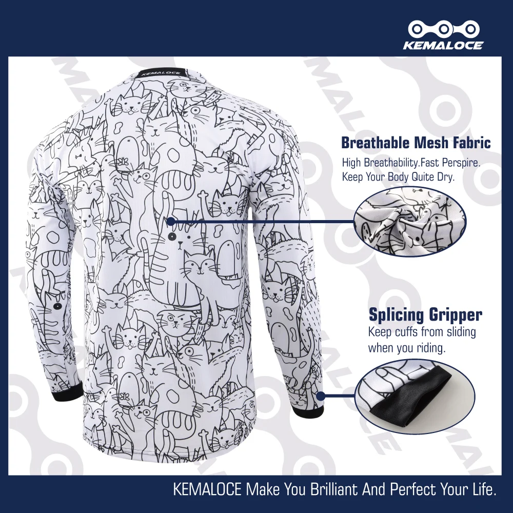 Рубашка KEMALOCE унисекс для мотокросса белая рубашка с длинным рукавом горного