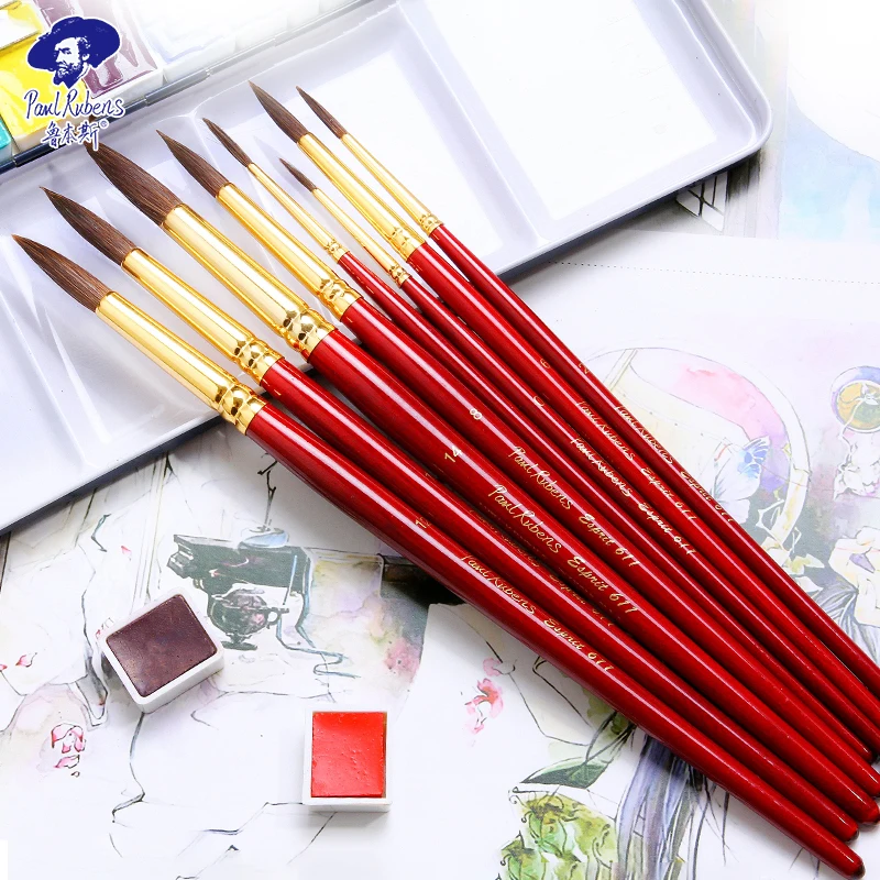 

Paul Rubens The Red Watercolor Pen Ox Hair Timber Baking Varnish Multi-specification Watercolor Brush Gift Box