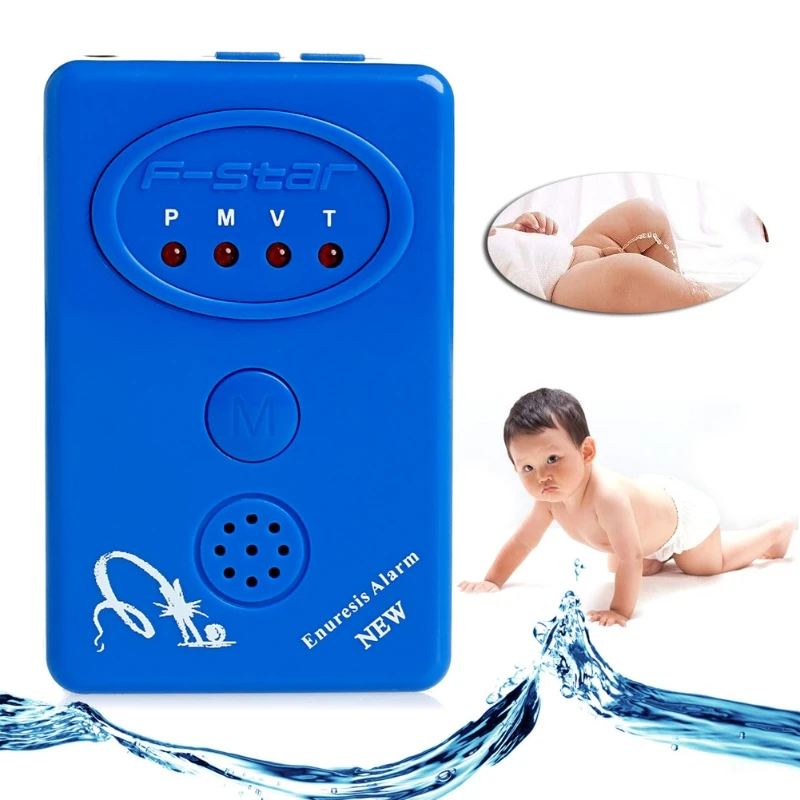 

Adult Baby Bedwetting Enuresis Urine Bed Wetting Alarm +Sensor With Clamp Blue
