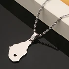 Ожерелье из нержавеющей стали серебристого цвета с подвеской в виде карты Монтсеррата для женщин и девочек, цепочка с картой, ювелирные изделия