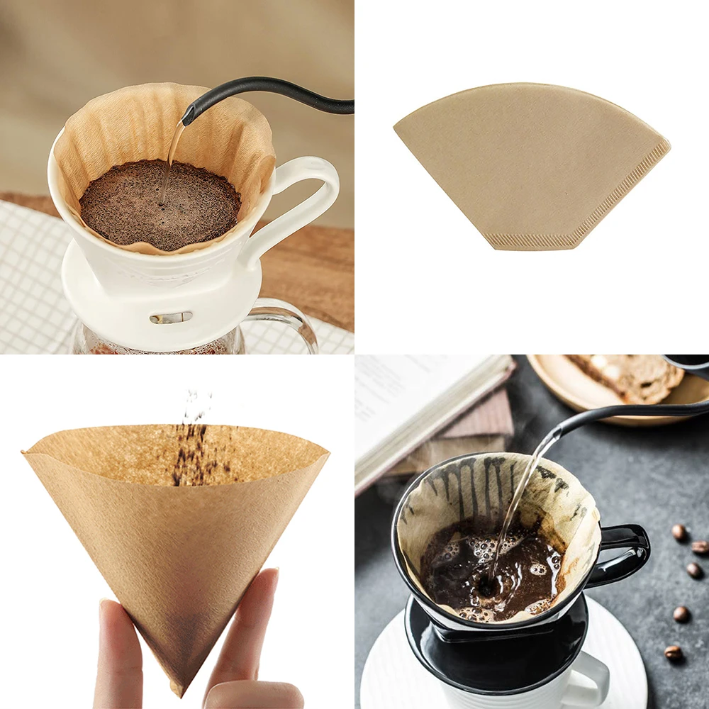 100 шт./компл. оригинальный деревянный ручной капельный бумажный фильтр для кофе