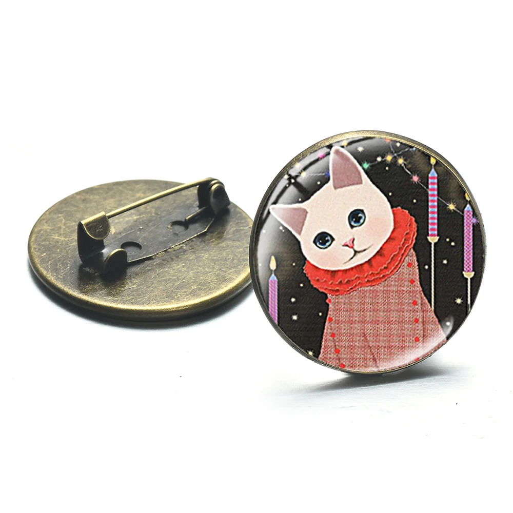 Cute Princess Cat Cartoon Brooches Jetoy Choo 3D Print Glass Cabochon Metal Pins Kawaii Girls Backpack Clothes Badge | Украшения и