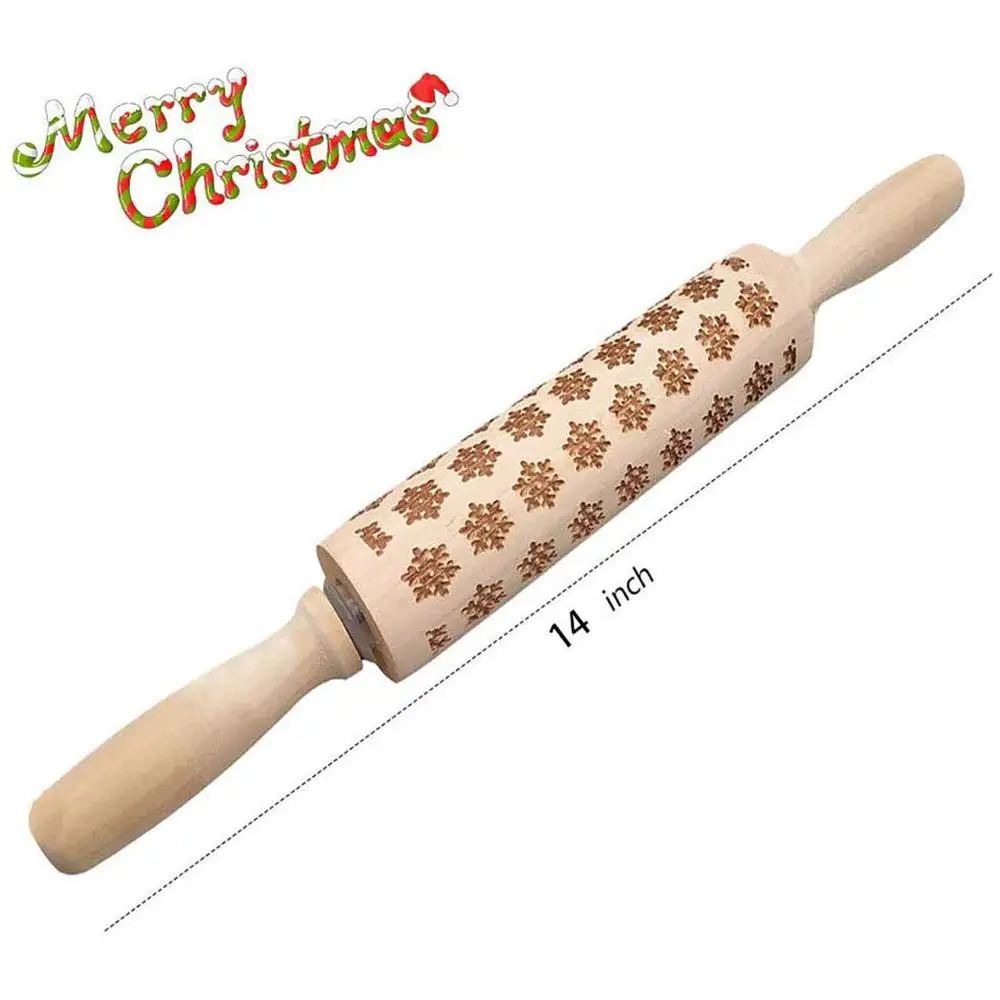 1 шт. Рождественская Скалка тиснение штифт рельефный узор текстурированная