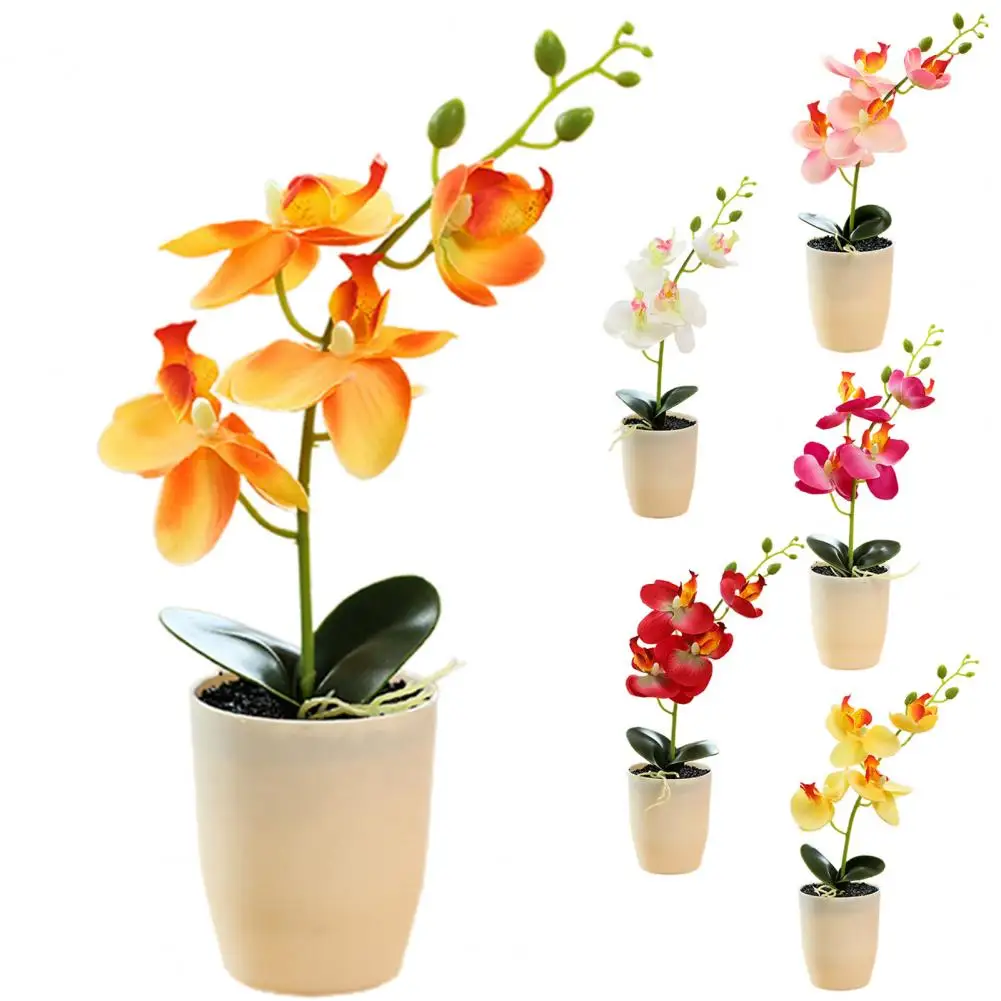 Искусственные цветы очаровательное Шелковое украшение с вазой | Дом и сад