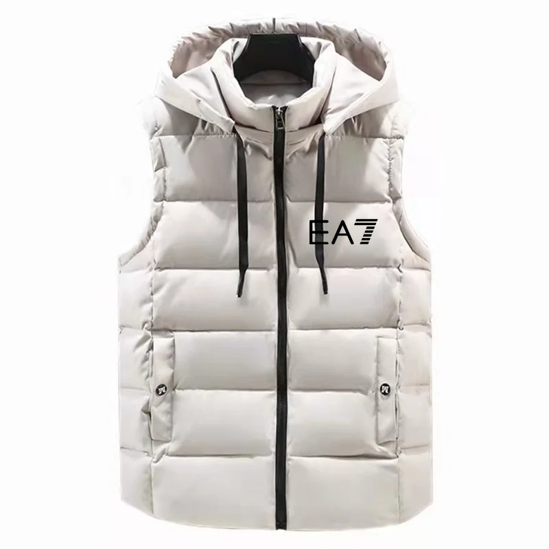 

2021 New fall/winter down jacket vest vest warm vest men and women's same down cotton casual jacket with thick hooded vest
