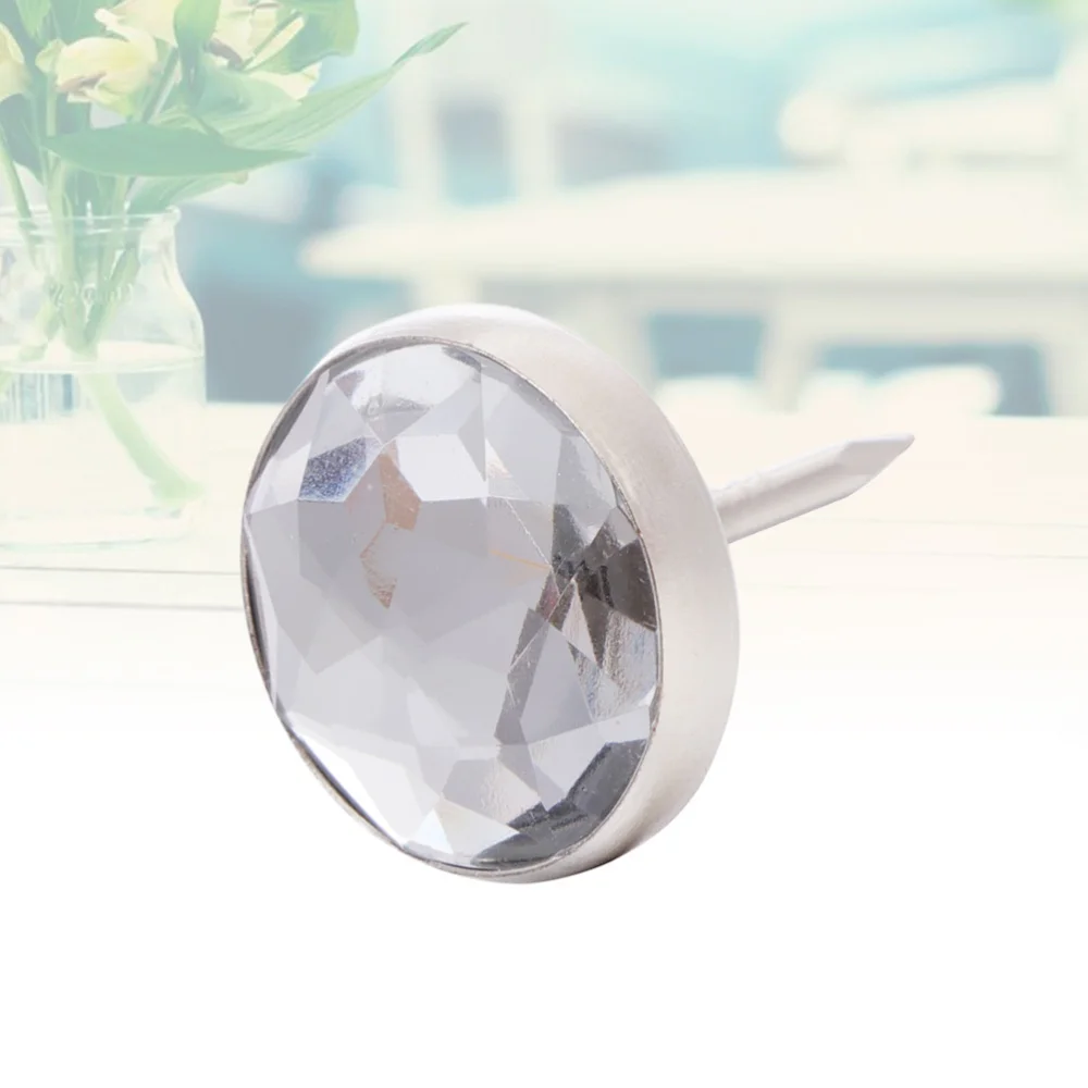 

100pcs Crystal Head Upholstery Nails Tacks Decorative Sofa Furniture Tacks