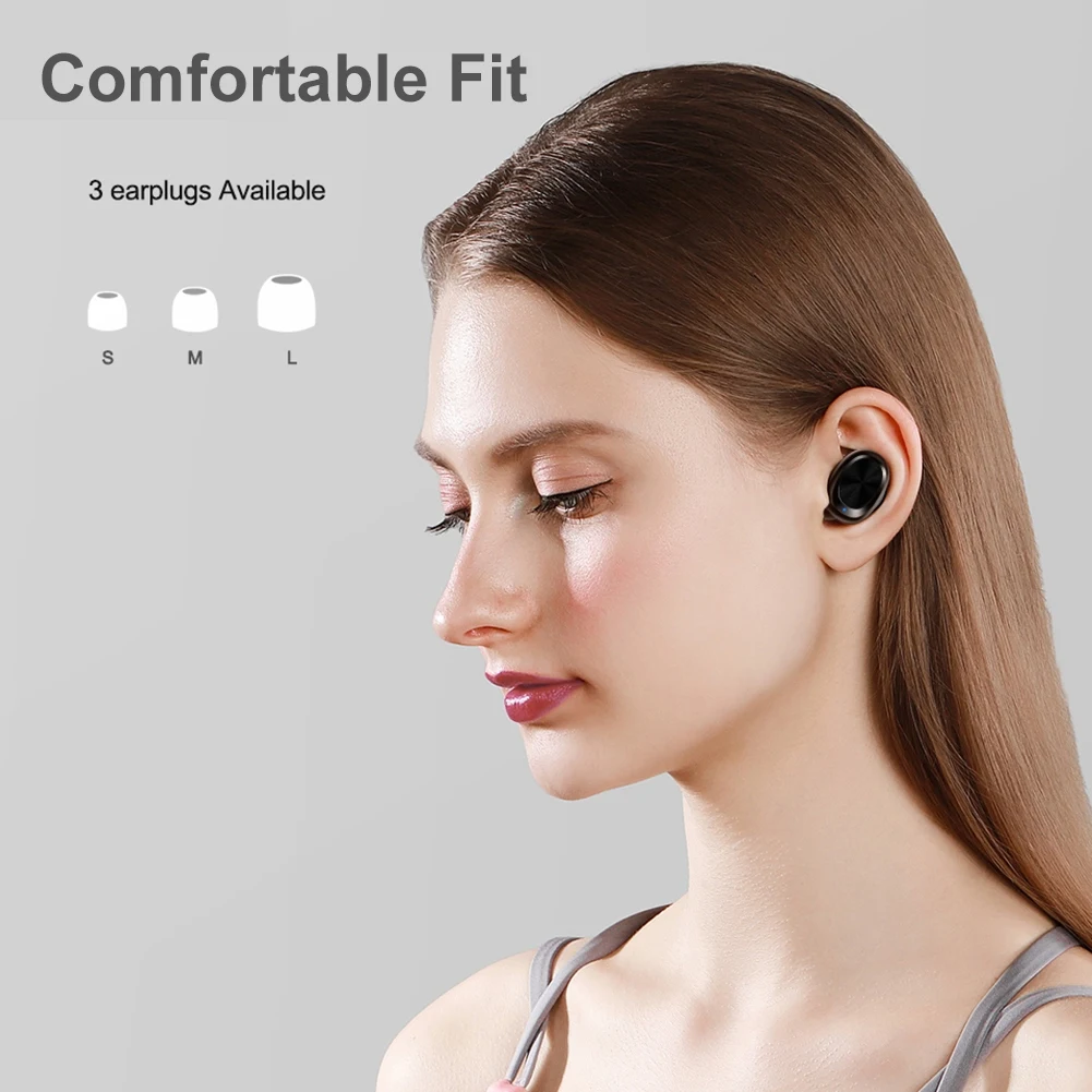 

B5 Touch Control TWS Wireless Bluetooth 5.0 In-Ear Earphones HiFi Stereo Sound Waterproof Sports Earbuds with LED Light Display